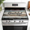 Picture of AOHMPT Multi-Design Stove Top Cover for Glass/Electric Stoves - 3-in-1 Heat-Resistant Protector Mat, Non-Slip Drying Rack 30" x 21" (Grateful)