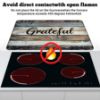 Picture of AOHMPT Multi-Design Stove Top Cover for Glass/Electric Stoves - 3-in-1 Heat-Resistant Protector Mat, Non-Slip Drying Rack 30" x 21" (Grateful)