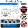 Picture of YEWROXY Stove Knob Covers for Child Safety - 5-Pack Heat-Resistant Oven Lock Knob Covers with Heat Alert Stickers, Baby and Pets Proofing Guards for Gas & Electric Stoves(Clear)