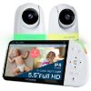 Picture of Babysense PRO Full HD 5.5" Split Screen Baby Monitor with 2 Cameras, 6-Color Night Light, White Noise, Sound & Light Machine, 20-Hour Battery, Hack-Proof Non-WiFi Secure Connection