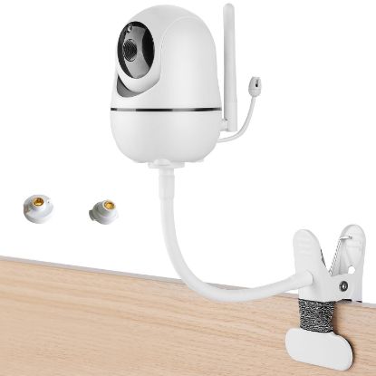 Picture of Flexible Baby Monitor Mount Compatible with HelloBaby HB65/HB6550/HB6558/HB66/HB248,ANMEATE SM935E/SM650 Monitor,Baby Camera Mount,Baby Clip Mount Without Tools or Wall Damage