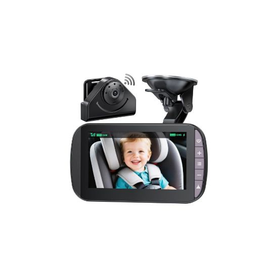 Picture of Wireless Baby Car Camera Monitor - 4.3 Inch Display with 360 Rotating Rear Facing Car Seat Cameras, 1080P HD Night Vision IR-Cut, USB & Battery Powered Backseat Baby Monitor for Infant Toddler