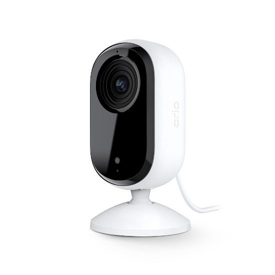 Picture of Arlo Essential Indoor Security Camera 2K (2nd Gen, 2023 Release) - Wired Plug-in Power, Person Recognition, Animal Detection, 1-Month Trial of Secure Plan, Automated Privacy Shield, 1 Cam, White