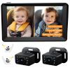 Picture of Baby Car Camera for 2 Kids - 7 Inch HD1080P Split Screen Baby Monitor with Dual Backseat Camera 150 Wide View & 360 Rotatable, Night Vision Easy Install, Rear-Facing Baby Car Mirror