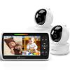 Picture of iFamily Split Screen Baby Monitor, Large Display Video Baby Monitor with 2 Cameras and Audio, Long Range, Remote pan tilt, Night Vision, Temperature Sensor, 2 Way Talk, Feeding Clock and lullabies.