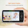 Picture of iFamily Split Screen Baby Monitor, Large Display Video Baby Monitor with 2 Cameras and Audio, Long Range, Remote pan tilt, Night Vision, Temperature Sensor, 2 Way Talk, Feeding Clock and lullabies.