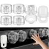 Picture of Stove Knob Safety Covers for Child (5 + 1 Pack), Upgraded Universal Size Press Gas Stove Knob Covers with Adhesive, Heat-Resistant Childproof Oven Locks for Kids and Pets (Clear)