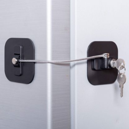 Picture of Refrigerator Lock,Fridge Lock with Keys,Freezer Lock and Refrigerator Lock for Child Proof,1Pack Black Fridge Lock