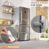 Picture of 2 Pack Refrigerator Lock for Kids with Adhesive, Child Proof Fridge Locks to Keep Door Closed, RV Refrigerator Door Latch, Freezer Door Lock for Toddlers Dogs and Cats, Easy Installation
