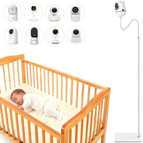 Picture of iTODOS Baby Monitor Floor Stand Holder Mount Compatible with Infant Optics DXR-8 Pro,Nanit Pro & Flex Stand,HelloBaby HB6550/6560,VTech VM819/VM901,Owlet,Momcozy,eufy,Motorola and 1/4 Threaded Camera
