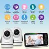 Picture of HelloBaby Video Baby Monitor with 2 Cameras and 5 Inch Split Screen Display, Remote Control Cameras with Night Vision and Temprature Monitoring