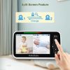 Picture of HelloBaby Video Baby Monitor with 2 Cameras and 5 Inch Split Screen Display, Remote Control Cameras with Night Vision and Temprature Monitoring