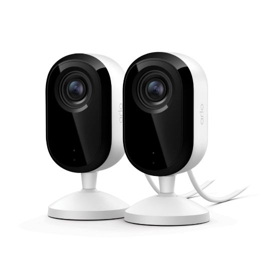 Picture of Arlo Essential Indoor Security Camera 2K (3rd Gen, 2025 Release) - Wired Plug-in Power, Person Recognition, Animal Detection, 1-Month Trial of Secure Plan, Automated Privacy Shield, 2 Cam, White