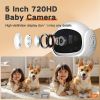 Picture of AnKeKe Video Baby Monitor with Camera and Audio,720P 5" HD Wireless No WiFi, 2-Way Talk,Voice Motion Detection, 8 Lullabies, 1000ft Long Range, Night Vision, Temperature & Feeding Alarm, 355 PTZ