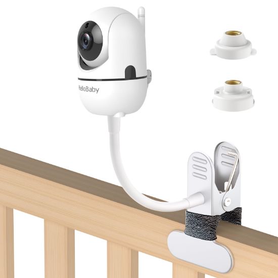Picture of tihii Baby Monitor Mount Compatible with HelloBaby for HB6550/ HB6560/ HB65/ HB6351/ HB40/ HB6339/ HB6336, ANMEATE SM935E Monitor, Adjustable Baby Monitor Stand Flexible Clip Clamp Mount No Drilling