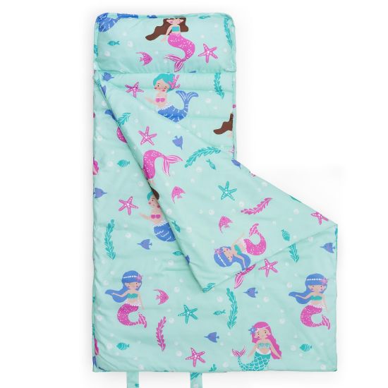 Picture of david's kids Toddler Nap Mat Set with Removable Pillow, Ultra Soft Slumber Bags for Boys Girls NeutralPerfect for Preschool, Daycare, Kids Sleeping Bags with Rollup Design, 50"x20", Mermaid