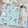 Picture of david's kids Toddler Nap Mat Set with Removable Pillow, Ultra Soft Slumber Bags for Boys Girls NeutralPerfect for Preschool, Daycare, Kids Sleeping Bags with Rollup Design, 50"x20", Mermaid