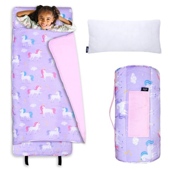 Picture of Wildkin Kids Original Nap Mat - Cozy Kids Sleep Mat with Pillow, Ideal for School & Travel - Unicorn