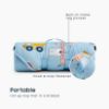 Picture of Wake In Cloud - Cot Nap Mat with Pillow and Blanket, Cotton Fabric, for Toddler Kids Boys Ages 3 Plus in Daycare Kindergarten Preschool with Elastic Corner Straps, Cars Cranes Trucks, Light Blue