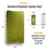 Picture of Jirni Inflatable Toddler Travel Bed with Pump Sack - Ultralight Toddler Air Mattress, Ripstop Nylon Construction, Compact Portable Sleeping Pad for Travel & Camping