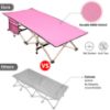 Picture of REDCAMP Extra Long Kids Cot for Sleeping 2-7 Years, Portable Travel Toddler Cot Bed with Carry Bag, Lightweight for Outdoor Indoor Home, Pink 53''x26''