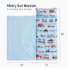 Picture of Wake In Cloud - Toddler Nap Mat with Pillow and Minky Fleece Blanket, for Kids Boys Girls in Daycare Preschool Kindergarten, Roll Up Sleeping Bag, Car Airplane Blue, Standard Size