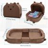 Picture of Toddler Travel Bed,Foldable&Portable Baby Cot for Kids with Removable Pillow,200GSM Dutch Fleece &28D High-Density Sponge,Bear-Shaped 2-in-1Design for Naps,Lounger,and Little Sofa at Home or Travel