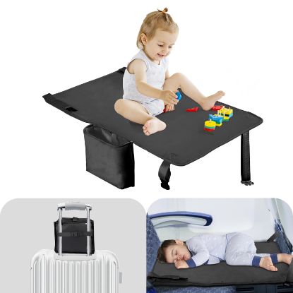 Picture of Trekbabe Toddler Airplane Bed, Airplane Seat Extender for Kids, Baby Travel Essentials, Black