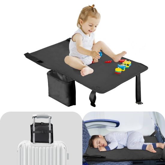 Picture of Trekbabe Toddler Airplane Bed, Airplane Seat Extender for Kids, Baby Travel Essentials, Black