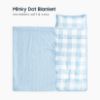 Picture of Wake In Cloud - Toddler Nap Mat with Pillow and Minky Fleece Blanket, for Kids Boys Girls in Daycare Preschool Kindergarten, Roll Up Sleeping Bag, Buffalo Check Plaid, Light Blue White, Standard
