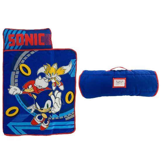 Picture of Sonic The Hedgehog 21"(W) X 45"(L) Soft Toddler Nap Mat with Pillow and Blanket Perfect for Preschool, Daycare, and Travel ( Official Licensed Product)