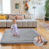 Picture of Mallify Ultra Soft 1.3" Thick Baby Play Mat for Floor, Large Velvet 50"x50" Playpen Mat, Baby-Safe & Non-Slip Tummy Time Mat, Crawling Mat for Babies, Toddlers, Infants, Kids, Easy Care,Gray