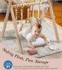 Picture of Mallify Wooden Baby Gym with 6 Gym Toys, Foldable Baby Play Gym, Natural Pine Wood Play Gym, Frame Activity Center Hanging Bar, Wooden Play Gym