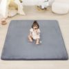 Picture of PAPAMAT 1.3" Thick Baby Floor Play Mat 50x50, Basic Padded Foam Mat for Tummy Time Crawling, Non Slip Cushioned for Babies Toddlers Infants Kids (Dark Grey)