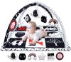 Picture of Poycuna Black and White Baby Gym Play Mat with 6 Toys Tummy Time Activity Mat for Babies 0-6 6-12 Months High Contrast Baby Gyms & Playmats Sensory Toys Newborn Brain Development Infant Play Mat