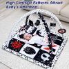 Picture of Poycuna Black and White Baby Gym Play Mat with 6 Toys Tummy Time Activity Mat for Babies 0-6 6-12 Months High Contrast Baby Gyms & Playmats Sensory Toys Newborn Brain Development Infant Play Mat