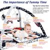 Picture of Poycuna Black and White Baby Gym Play Mat with 6 Toys Tummy Time Activity Mat for Babies 0-6 6-12 Months High Contrast Baby Gyms & Playmats Sensory Toys Newborn Brain Development Infant Play Mat