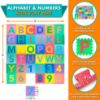 Picture of ProSource Kids Puzzle Alphabet, Numbers, 36 Tiles and Edges Play Mat, 12" by 12", Abc & 123