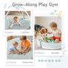 Picture of Mallify 5-in-1 XL Large Baby Gym & Ball Pit, Play Mat & Play Gym, Combination Baby Activity Gym with Milestone Cards for Sensory Exploration and Motor Skill Development, Balls are not Included