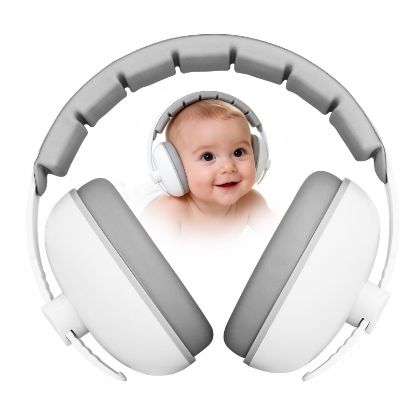 Picture of PLANTURECO Baby Headphones for Noise Protection - Infant Ear Muffs Noise Protection - Toddler Noise Cancelling Headphones - Baby Ear Protection for 0 to 36 Months, Adjustable - White