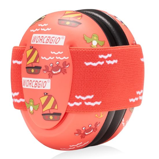 Picture of WORCBGIO Infant Ear Protection Noise Cancelling Baby Ear Muffs, Toddler Hearing Protection with Adjustable Elastic HeadbandSailboat
