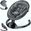 Picture of BabyBond Baby Swings for Infants, Bluetooth Infant Swing with Music Speaker, 3 Seat Positions, 5 Point Harness Belt, 5 Speeds and Remote Control - Portable Baby Swing for Indoor and Outdoor (Black)
