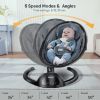Picture of BabyBond Baby Swings for Infants, Bluetooth Infant Swing with Music Speaker, 3 Seat Positions, 5 Point Harness Belt, 5 Speeds and Remote Control - Portable Baby Swing for Indoor and Outdoor (Black)