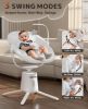 Picture of Zoicay Baby Swing,Baby Swings for Infants with 3 Modes & 5 Speeds, BT Enabled App & Remote Control, Electric Swing - 6 Lullabies and 3 Timer Setting, 2 Seat Positions and 5-Point Harness Swing (White)