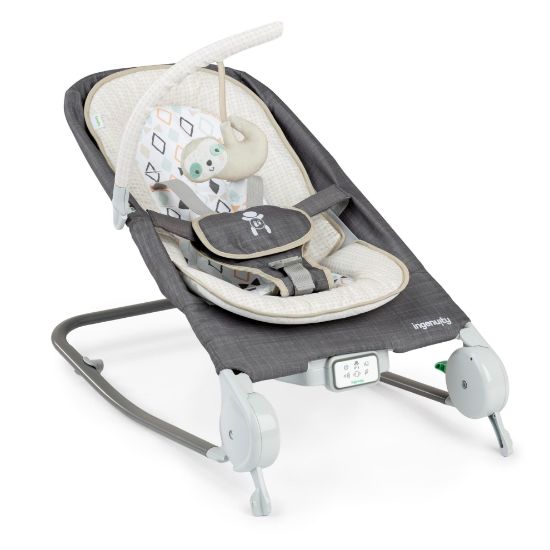 Picture of Ingenuity Gas Relief and Anti-Colic Baby Bouncer Seat and Rocker, Gentle Belly Massage to Relax and Soothe Bellies, Instant Tummy Soother, 20 Songs and Melodies - Parker