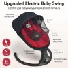 Picture of Baby Swings for Infants, Portable Baby Swing for Newborns with Bluetooth, Electric Infant Swing with 5 Speed Motions, 12 Soothing Melodies & Remote Control (Max 20 lbs, Red)