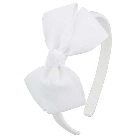 Picture of 7Rainbows Fashion Cute White Bow Headband for Girls Toddlers.