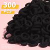 Picture of YGDZ 300PCS Black Cotton Hair Ties: Mini Elastic Ponytail Holders and Seamless Hair Bands for Little Girls, Kids, and Toddlers