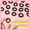 Picture of YGDZ 300PCS Black Cotton Hair Ties: Mini Elastic Ponytail Holders and Seamless Hair Bands for Little Girls, Kids, and Toddlers