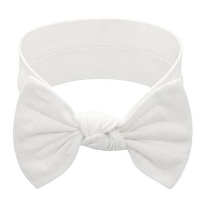 Picture of BABYGIZ Baby Girl Headbands-Infant,Toddler Cotton Handmade Hairbands with Bows Child Hair Accessories (Soft-White)